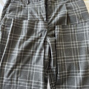 Old Navy Black and Gray Plaid Taylor Straight Petite Trousers